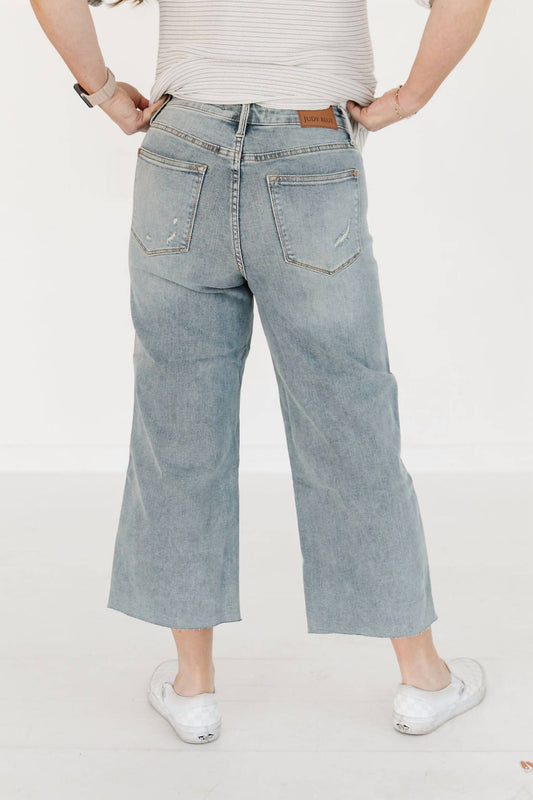 Judy Blue - Women's Birch Point Wide Leg Cropped Jeans