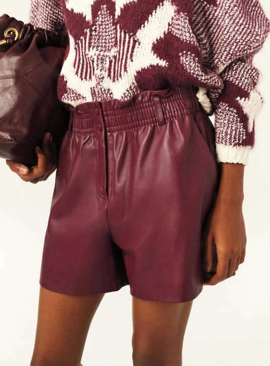 Ba&Sh - Aglae Short - clothing - high - waist - red