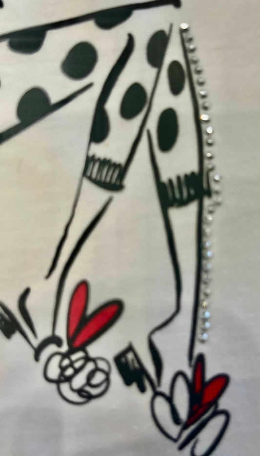 Dolcezza - LADY MOTIF PRINT SHORT SLEEVES TOP