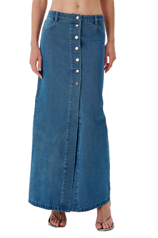 Ronny Kobo - Makena Denim Maxi Skirt