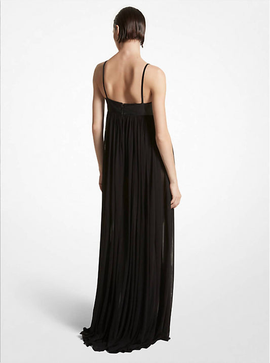 Michael Kors - Plongé Leather & Chiffon Empire Gown