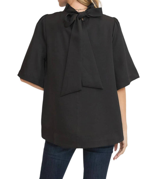 Umgee - Bell Sleeve Back Bow Tie Top