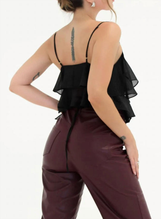 Rumored - Lurex Ruffle Wrap Tank