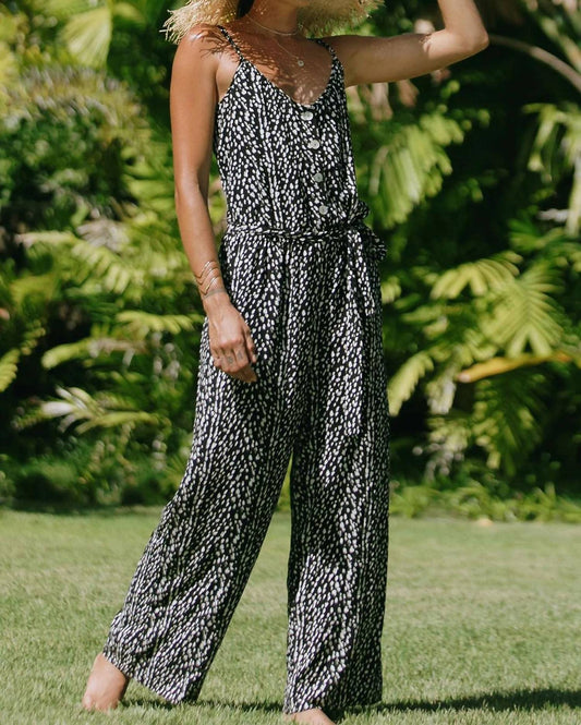 Tribal - Button Front Jumpsuit