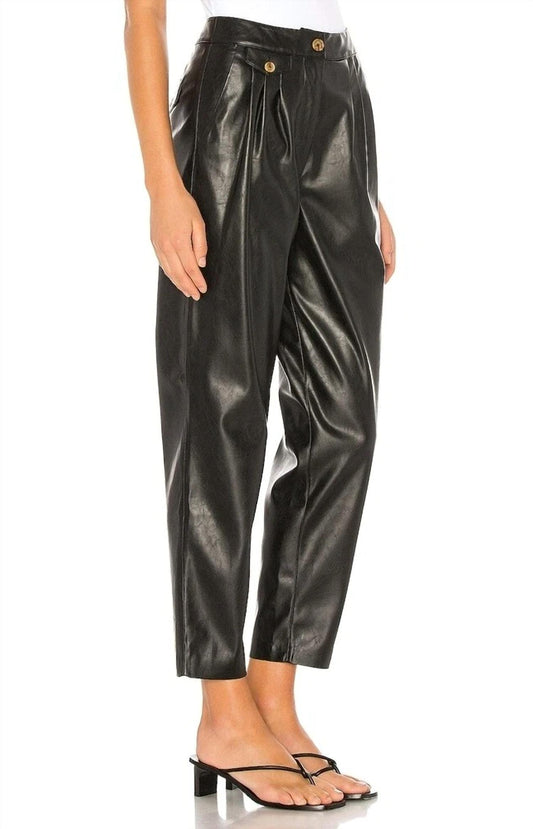 Blanknyc - Vegan Leather Pleated Carrot Leg Pants