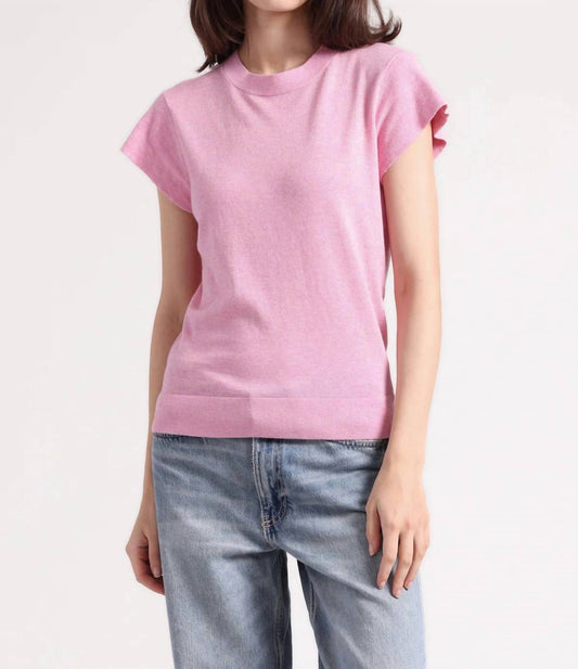 Minnie Rose - Supima Cotton Cap Sleeve Crew Neck Tee