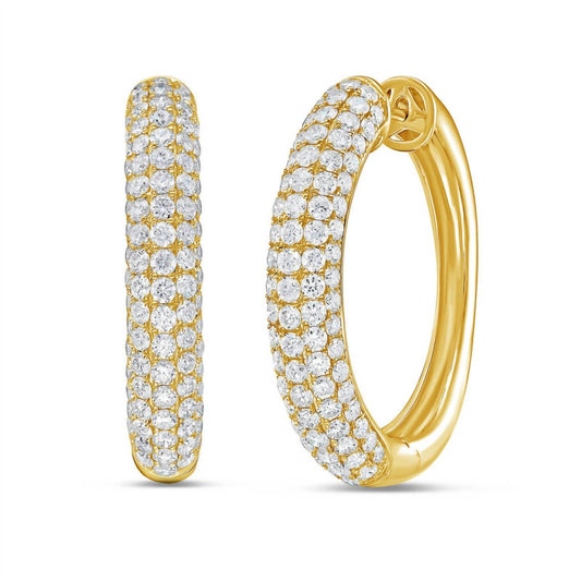 Diana M Jewels - 4.00 Cts Lab-grown Diamond Hoop Earrings