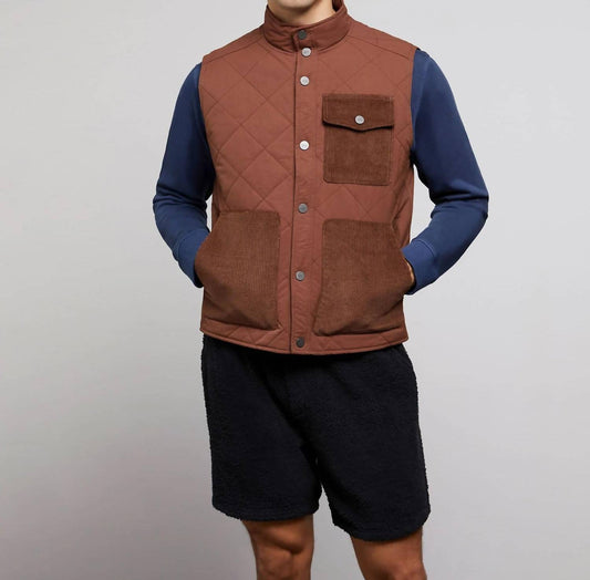 MEN'S QUILTED TWILL VEST