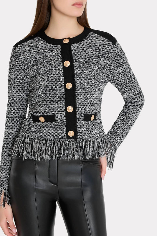 Milly - Textured Fringe Cardigan Jacket