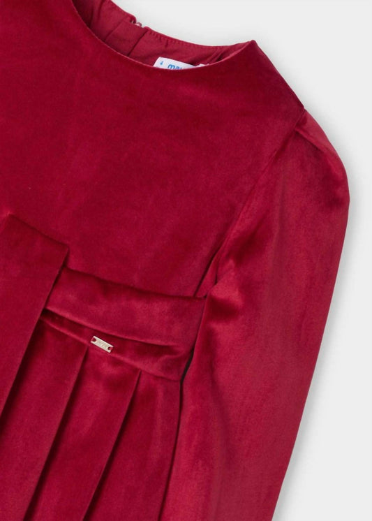 Mayoral - Girl's Cherry Velvet Dress