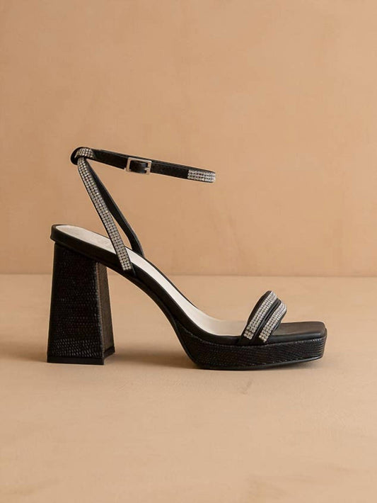 Oasis Society - Women's Suva Rhinestone And Reptile Print Strappy Heels