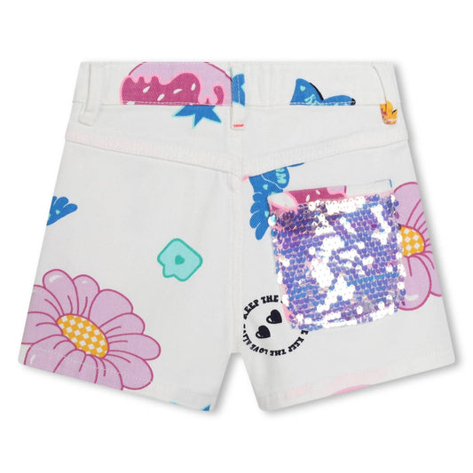 Billieblush - Girls Allover Flower Print Twill Shorts