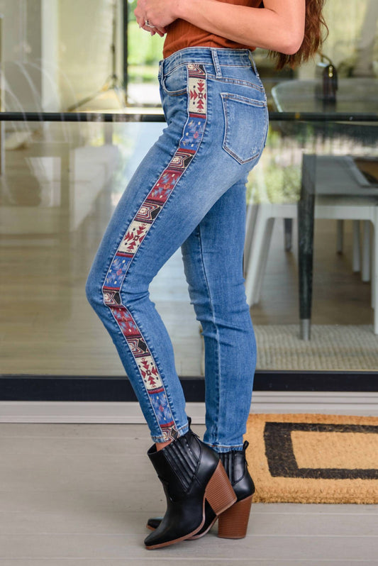Judy Blue - Western Print Relaxed Jeans
