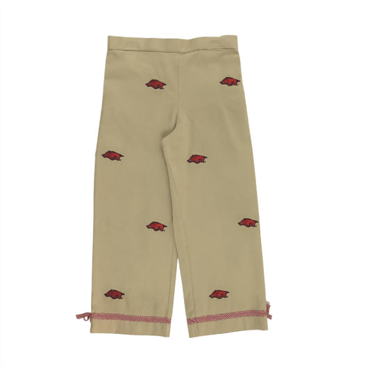 Vive La Fete - Girl's University Of Arkansas Collegiate Hand Embroidered Pants