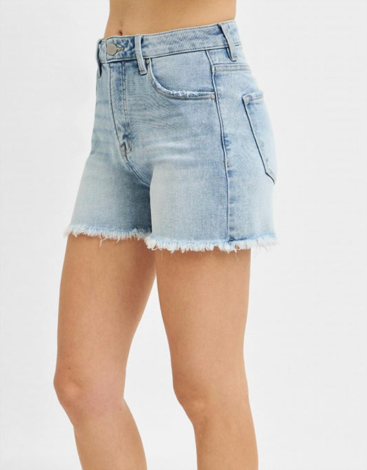 Risen - Tummy Control High Rise Fray Hem Short - Plus