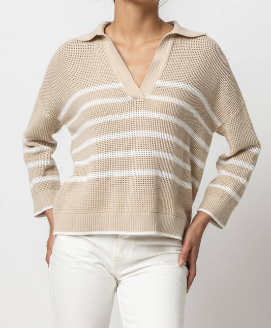 Lilla P - Stripe Polo Sweater