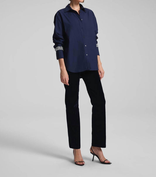A.L.C. - Calvin Crystal Embellished Long Sleeve Shirt