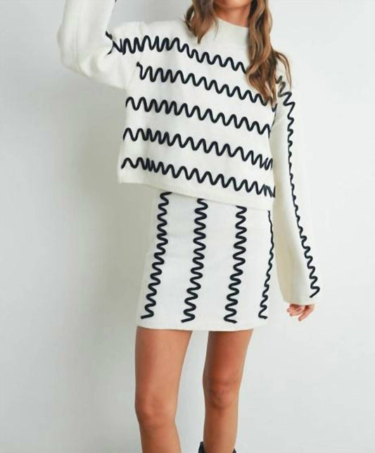 Buttermelon - Wavy Stripe Mini Skirt