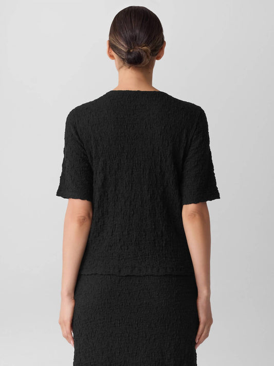Eileen Fisher - Bubble Jacquard Crew Neck Top
