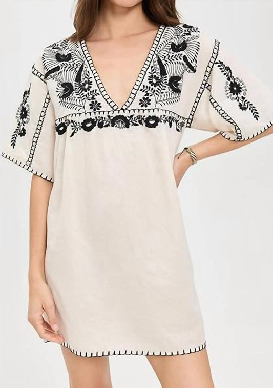 Faherty - Embroidered Short Sleeve Mini Dress