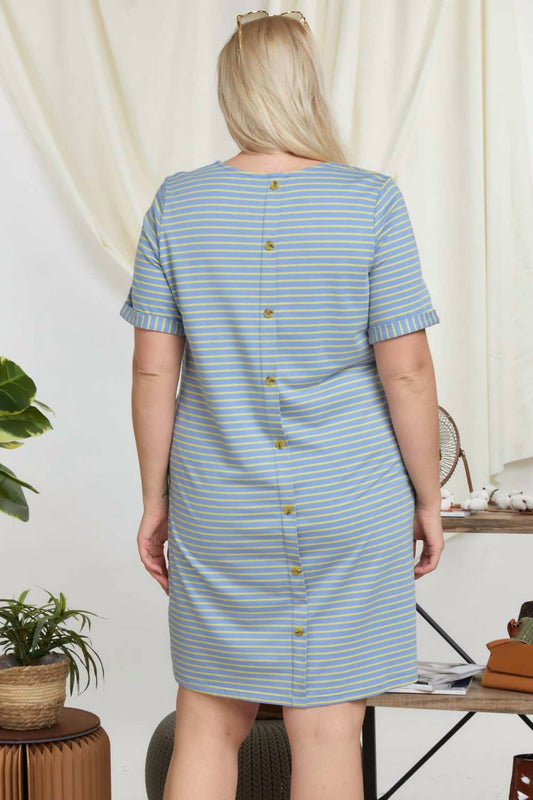 Pinstripe Plus Tee Dress