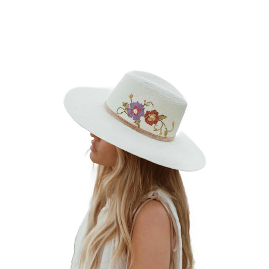 Freya - Floral Poppy Cross-stitch Hat