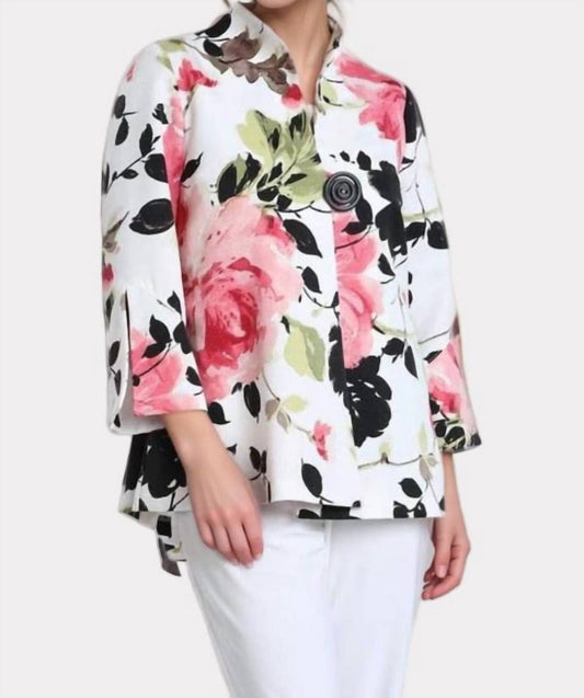 Ic Collection - Floral Back Pleats Jacket