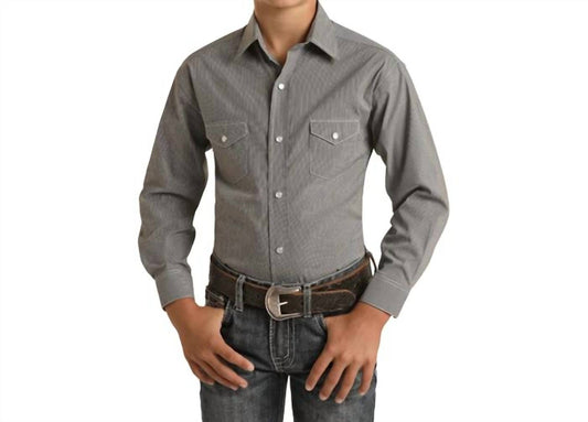 Panhandle - Boys Micro Stripe Snap Shirt