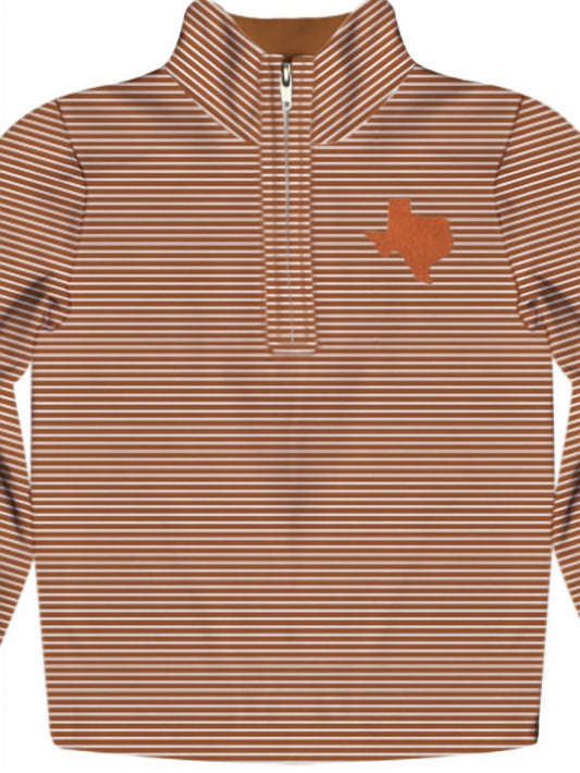 Vive La Fete - Boy's Texas Embroidered Stripes Quarter Zip Pullover