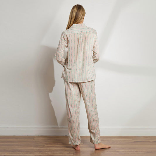 The Sleep Code - Printed Floral Cotton Long Pajama Set