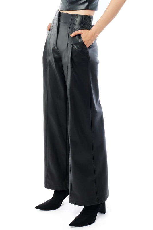 Lblc The Label - Clark Faux Leather Wide Leg Pant