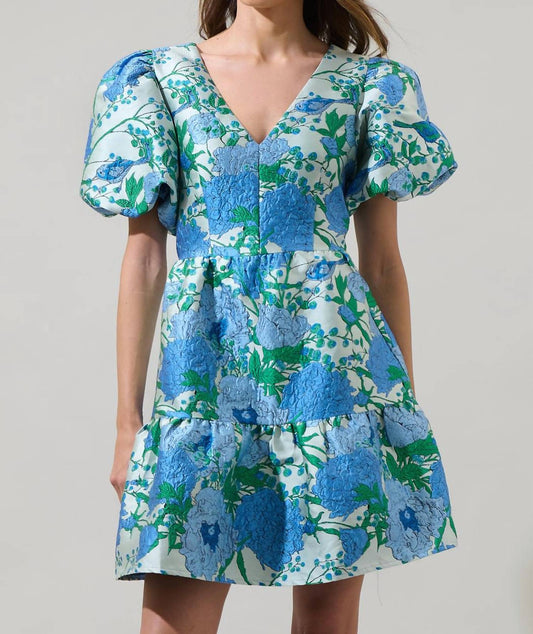 Sugarlips - Willa Floral May Jacquard Tiered Mini Dress
