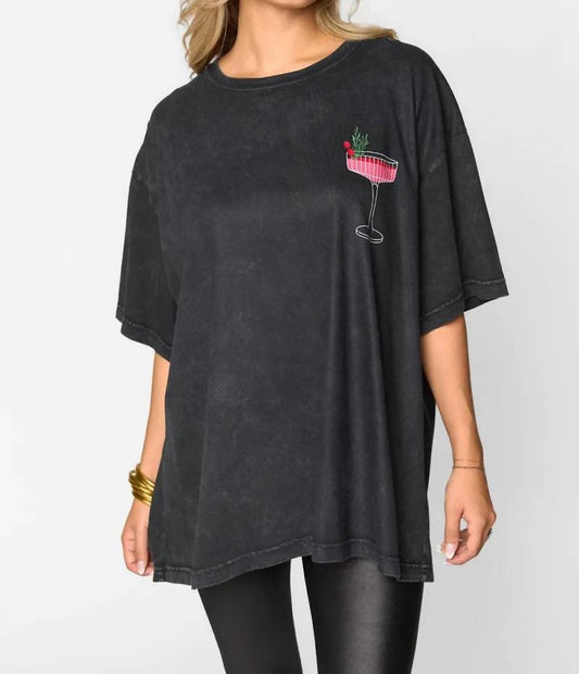 Buddylove - Travis Mistletoe Martini Oversized Graphic Tee