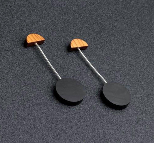 Rowena Sheen - Women's Wood Miro Drop Earrings