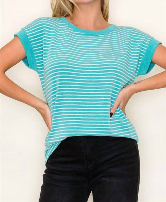 Staccato - Striped Crew Neck Short Sleeve Terry Top