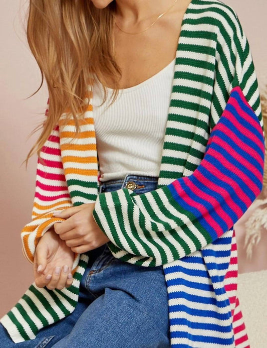 Andree By Unit - Striped Long Cardigan