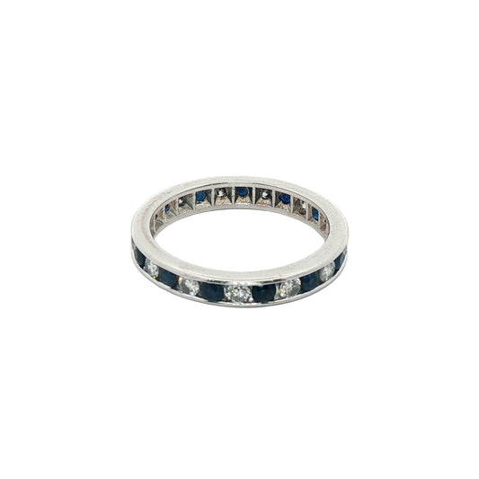 Normani - Women's Sapphire And Diamond Wedding Band Ring