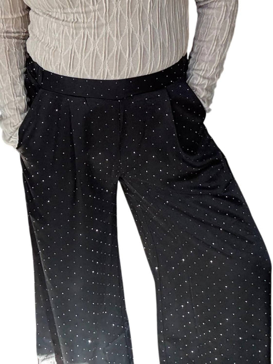 Allie Rose - Tinsel Tree Rhinestone Wide Leg Trouser