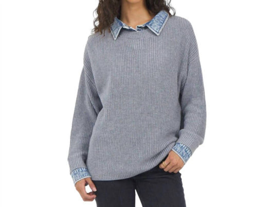 Vintage Havana - Denim Details Knit Sweater