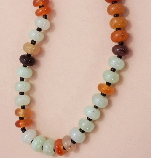 Josslyn By Wall To Wall - Women's Natural Agate Glass Semi-precious Bead Necklace