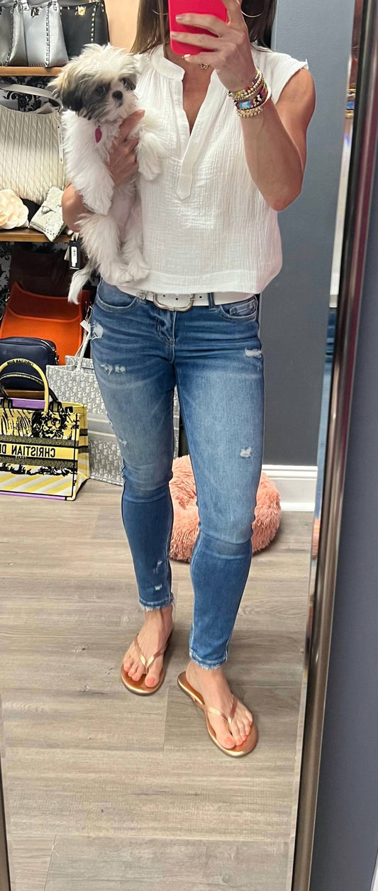 Carlin Mid Rise Crop Skinny Jean