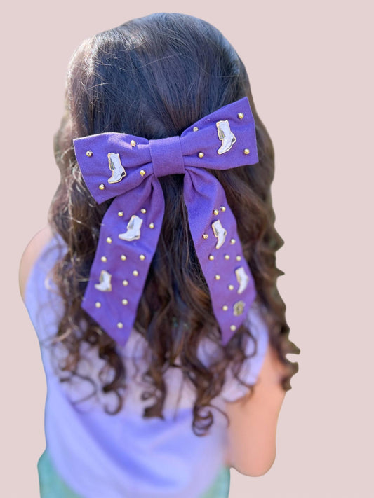 Hello Edie - Mardi Gras Marching Boot Hairclip Bow