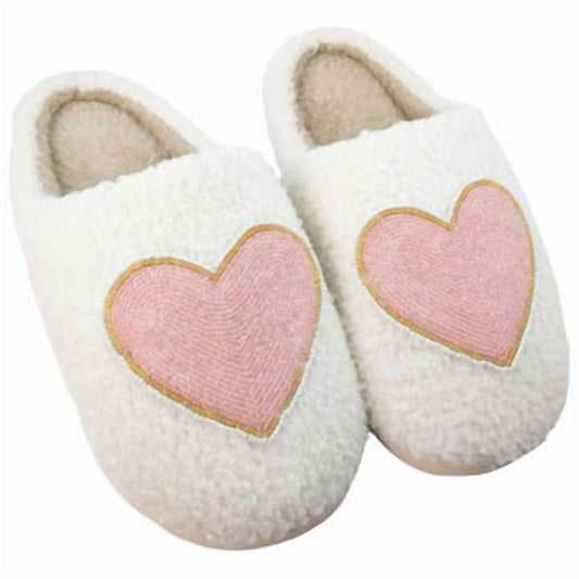 Katydid - Women's Sequin Sherpa Heart Slippers