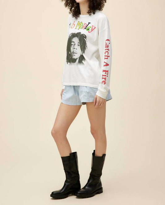 Daydreamer - Bob Marley Catch A Fire Relaxed Long Sleeve Top