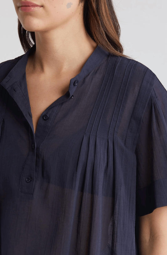 Frame - Pleated Button Up Blouse