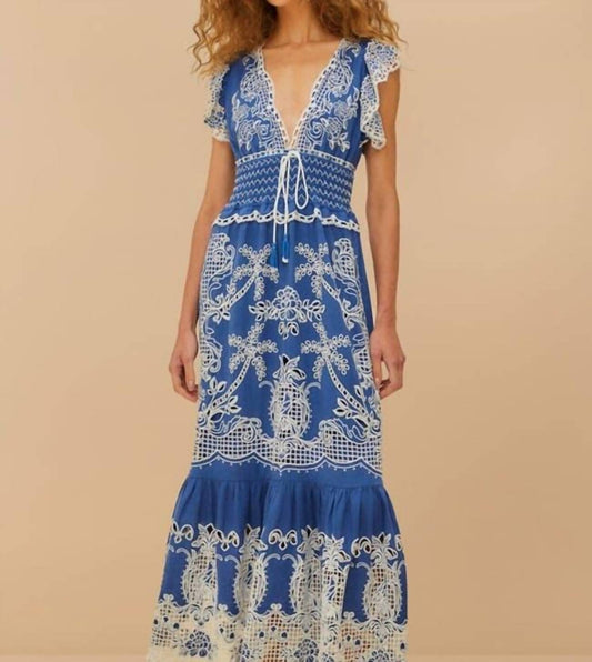 Farm Rio - Romantic Richelieu Maxi Dress