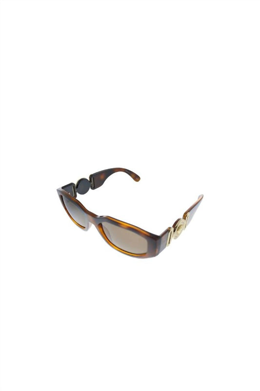 Versace - Geometric Plastic Sunglasses with Brown Lens