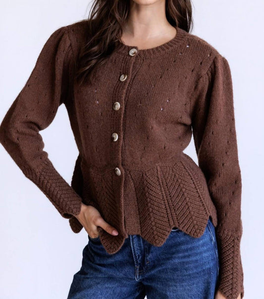 Storia - Scallop Trim Knit Cardigan