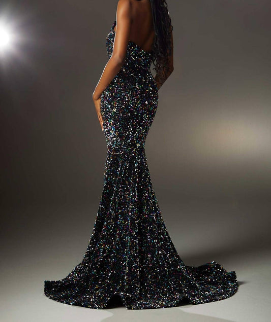 Morilee - Confetti Sequin Velvet Prom Gown