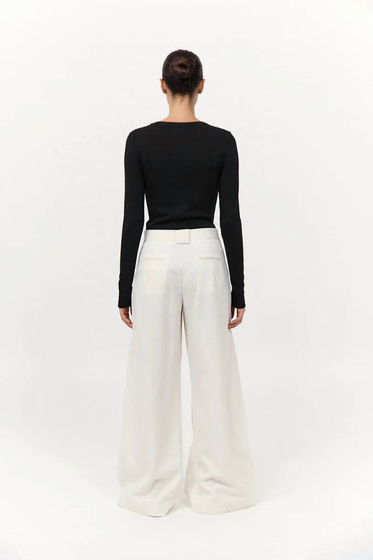 St. Agni - Twill Wide Leg Pleat Pants